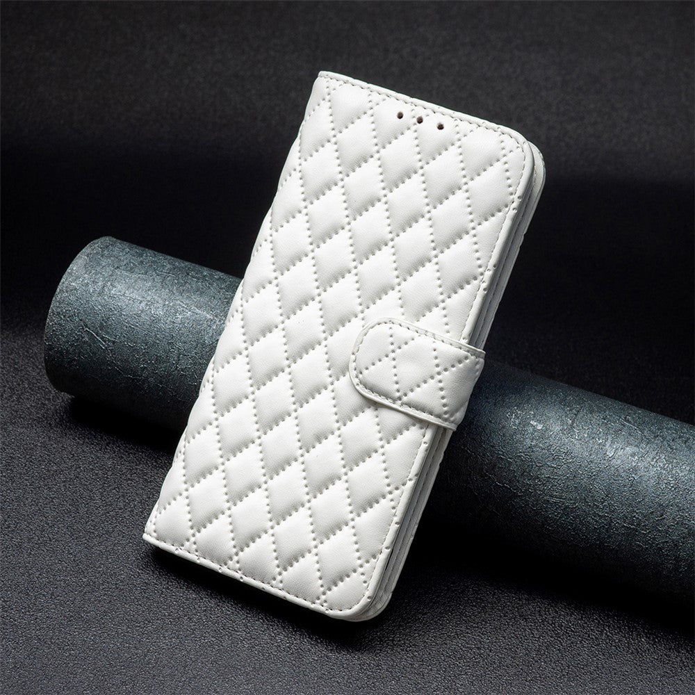 BINFEN COLOR BF Style-14 for Samsung Galaxy M14 5G Phone Case Leather Stand Wallet Phone Cover - White