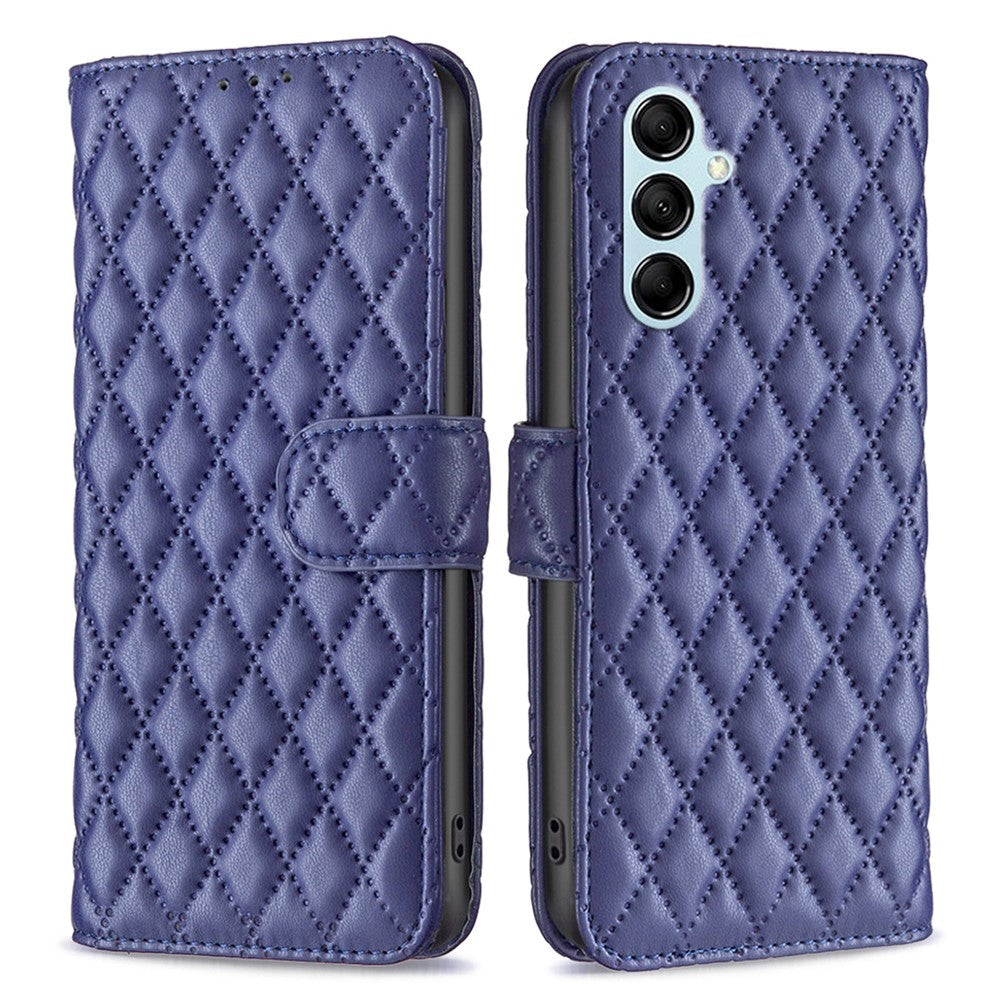 BINFEN COLOR BF Style-14 for Samsung Galaxy M14 5G Phone Case Leather Stand Wallet Phone Cover - Blue