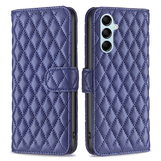 BINFEN COLOR BF Style-14 for Samsung Galaxy M14 5G Phone Case Leather Stand Wallet Phone Cover - Blue
