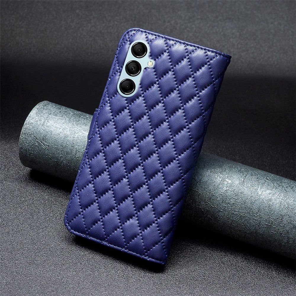 BINFEN COLOR BF Style-14 for Samsung Galaxy M14 5G Phone Case Leather Stand Wallet Phone Cover - Blue