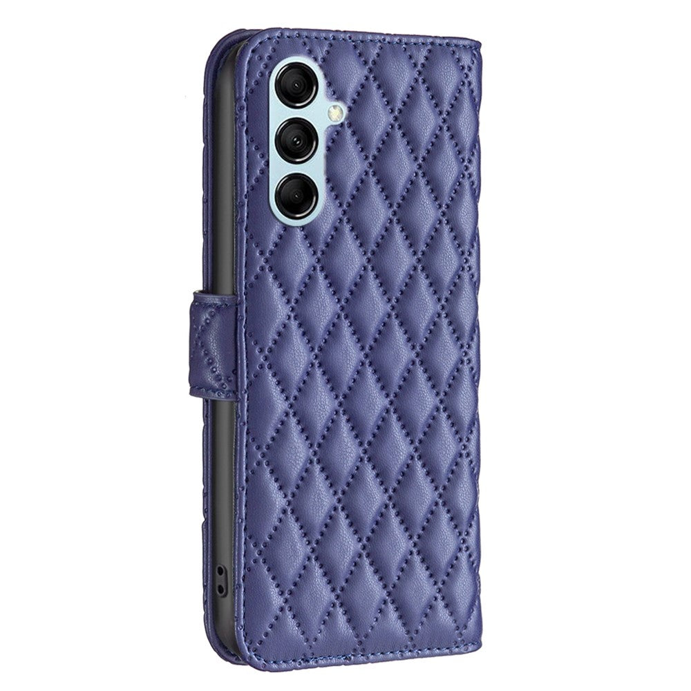 BINFEN COLOR BF Style-14 for Samsung Galaxy M14 5G Phone Case Leather Stand Wallet Phone Cover - Blue
