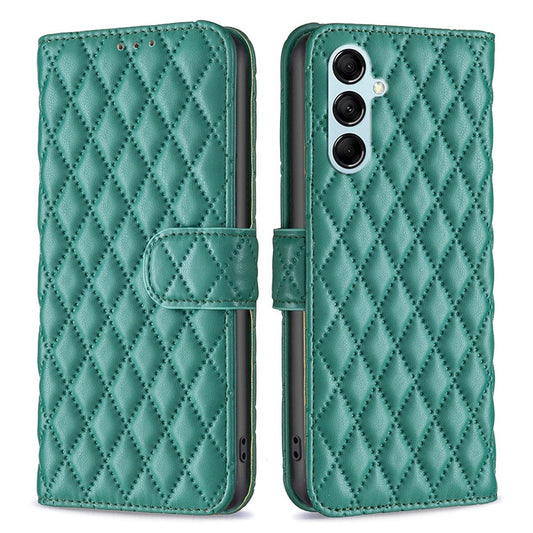 BINFEN COLOR BF Style-14 for Samsung Galaxy M14 5G Phone Case Leather Stand Wallet Phone Cover - Green