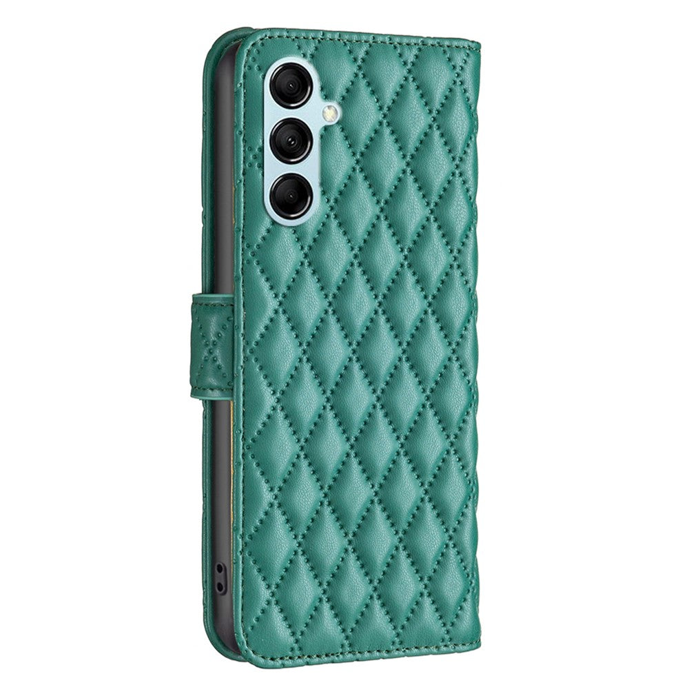BINFEN COLOR BF Style-14 for Samsung Galaxy M14 5G Phone Case Leather Stand Wallet Phone Cover - Green