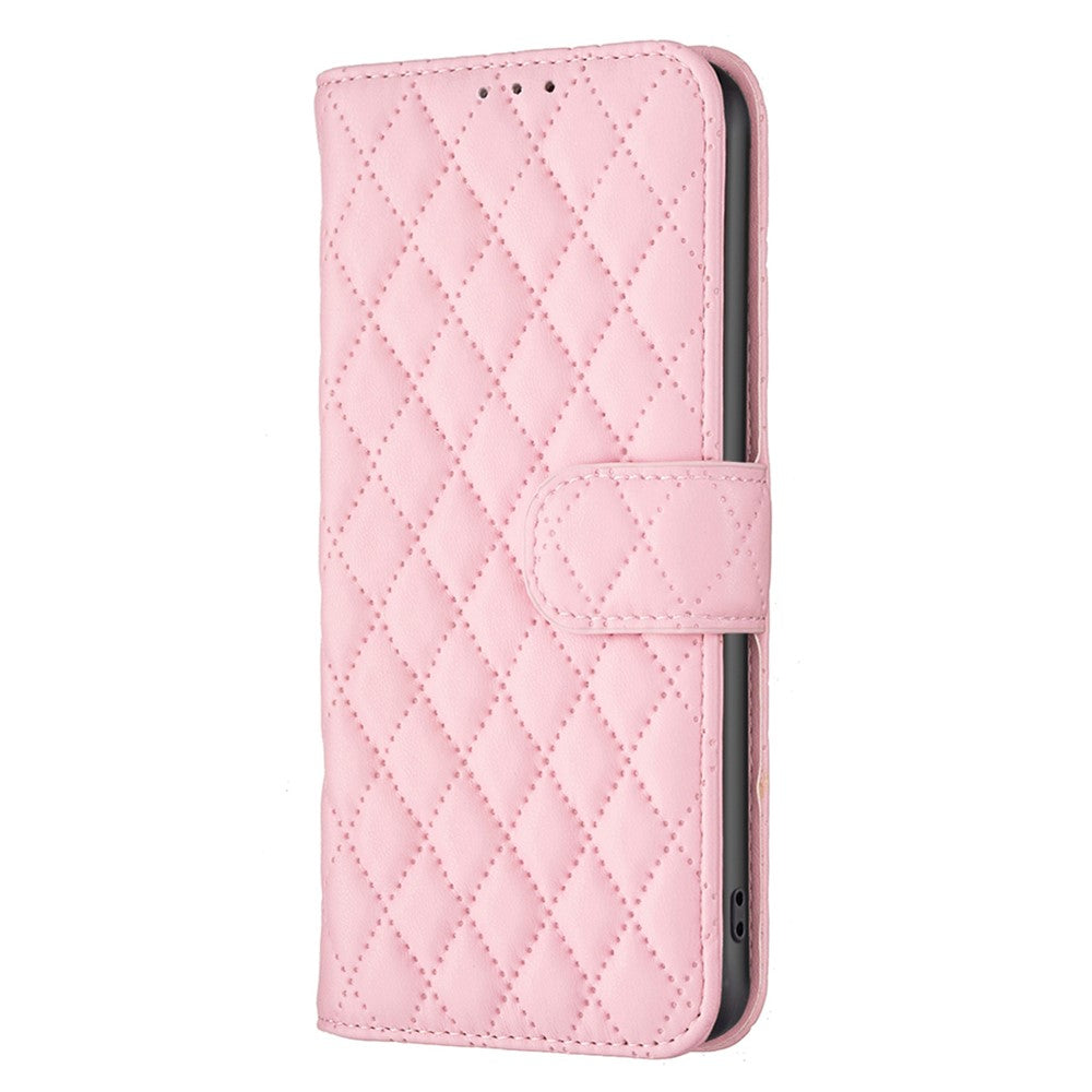BINFEN COLOR BF Style-14 for Samsung Galaxy M14 5G Phone Case Leather Stand Wallet Phone Cover - Pink