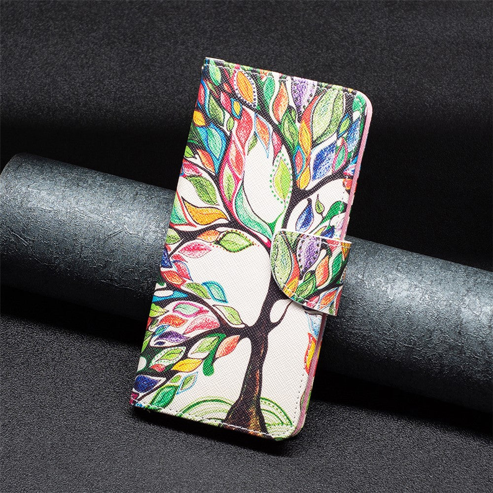 For Samsung Galaxy M14 5G Phone Case Pattern Printing PU Leather Wallet Stand Cover - Life Tree