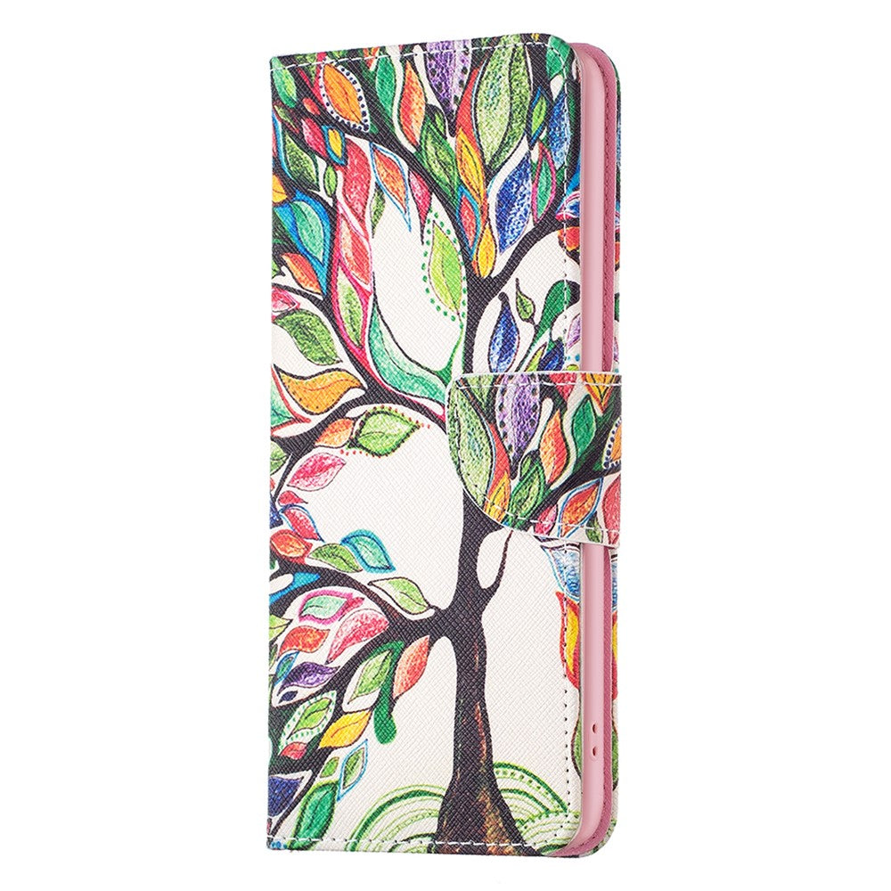 For Samsung Galaxy M14 5G Phone Case Pattern Printing PU Leather Wallet Stand Cover - Life Tree