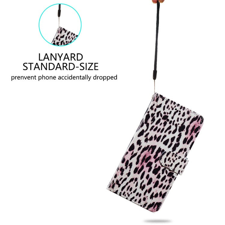 For Google Pixel 7 Pro 5G Pattern Printing PU Leather Wallet Case Stand Flip Phone Cover with Strap - Leopard