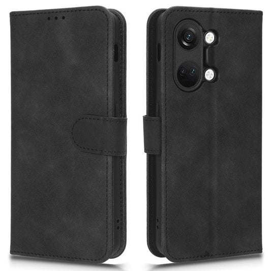 For OnePlus Nord 3 5G / Ace 2V PU Leather Flip Folio Wallet Case Stand Feature Skin-touch Shockproof Cell Phone Cover - Black