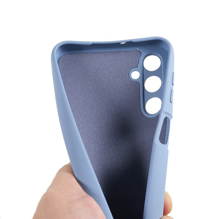 For Samsung Galaxy A24 4G (162.1 x 77.6 x 8.3mm) Precise Cutout Soft TPU Phone Case 2.0mm Liquid Silicone Texture Arc Edge Anti-drop Cover - Grey
