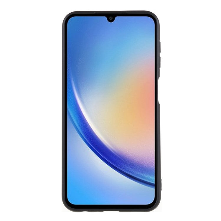 For Samsung Galaxy A24 4G (162.1 x 77.6 x 8.3mm) Precise Cutout Soft TPU Phone Case 2.0mm Liquid Silicone Texture Arc Edge Anti-drop Cover - Black