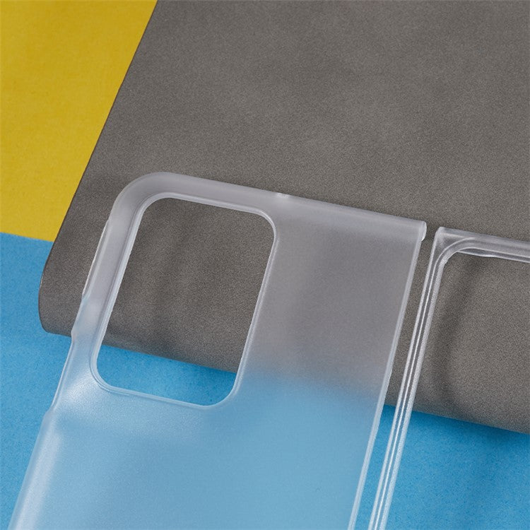 Protective Phone Shell for Oppo Find N2 Fold 5G Case Anti-Drop Hard PC Matte Phone Cover - Transparent