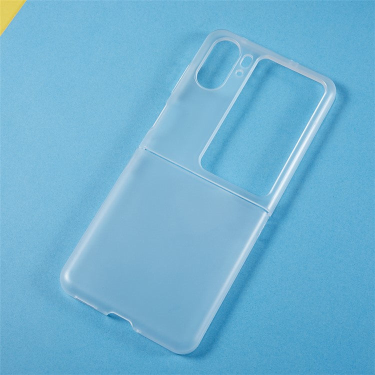 Shockproof Phone Case for Oppo Find N2 Flip 5G Anti-Drop Hard PC Matte Phone Cover - Transparent