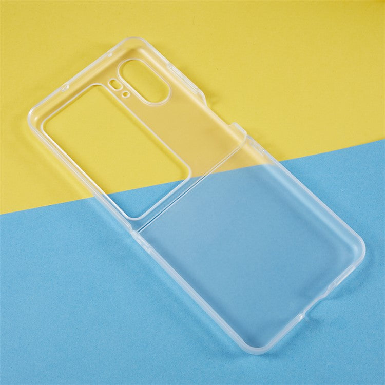 Shockproof Phone Case for Oppo Find N2 Flip 5G Anti-Drop Hard PC Matte Phone Cover - Transparent