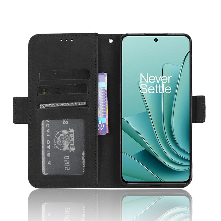 For OnePlus Nord 3 5G / Ace 2V Phone Leather Case Multiple Card Slots Phone Cover with Wallet Stand - Black