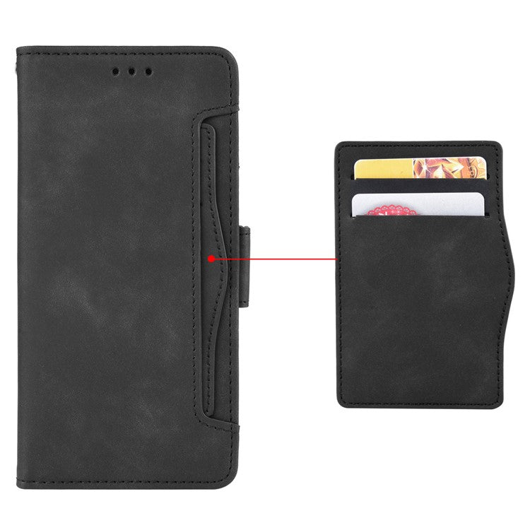 For OnePlus Nord 3 5G / Ace 2V Phone Leather Case Multiple Card Slots Phone Cover with Wallet Stand - Black