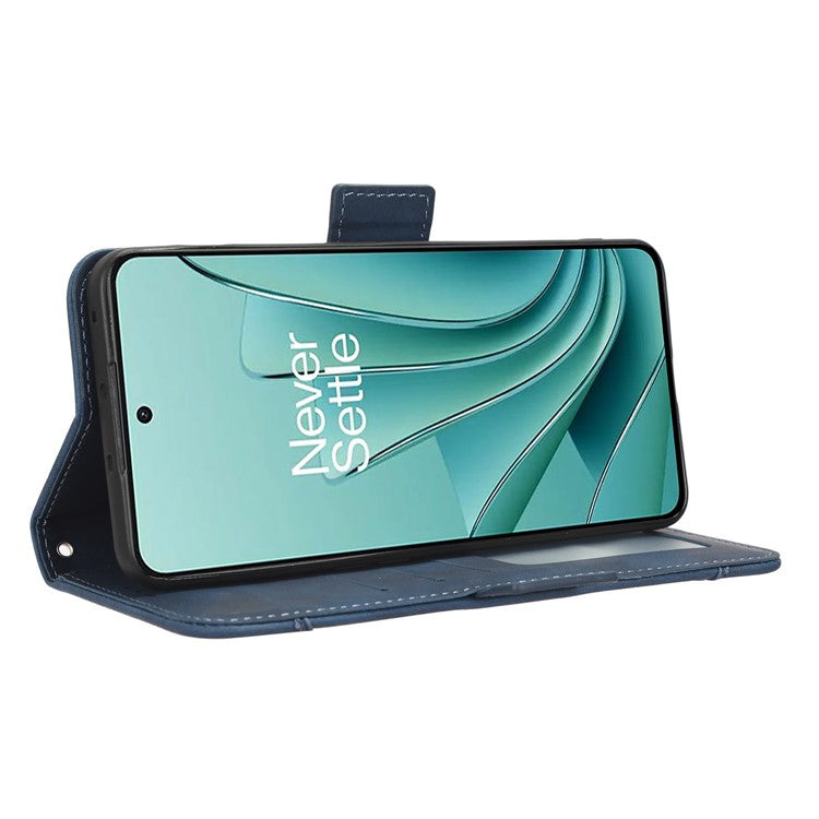 For OnePlus Nord 3 5G / Ace 2V Phone Leather Case Multiple Card Slots Phone Cover with Wallet Stand - Blue