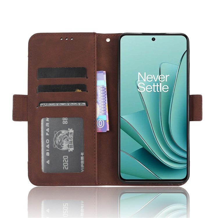 For OnePlus Nord 3 5G / Ace 2V Phone Leather Case Multiple Card Slots Phone Cover with Wallet Stand - Brown