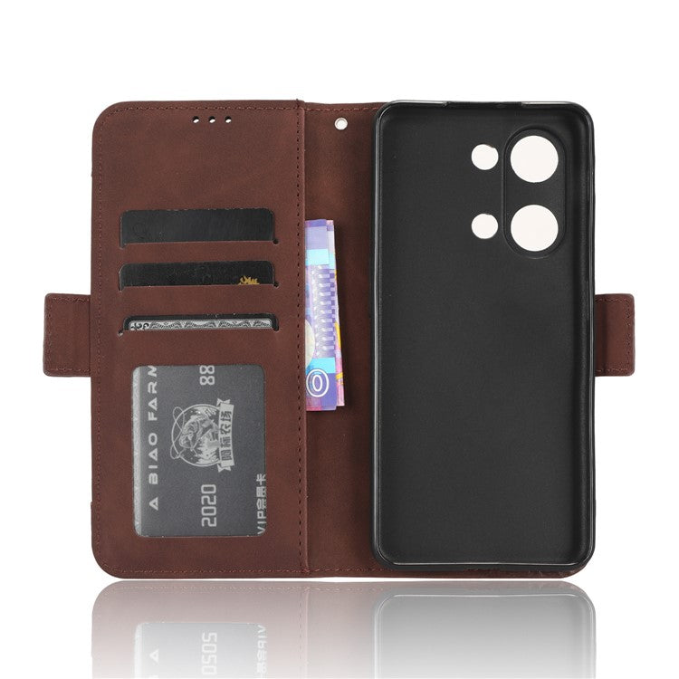 For OnePlus Nord 3 5G / Ace 2V Phone Leather Case Multiple Card Slots Phone Cover with Wallet Stand - Brown