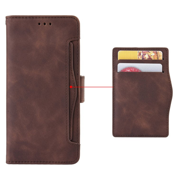 For OnePlus Nord 3 5G / Ace 2V Phone Leather Case Multiple Card Slots Phone Cover with Wallet Stand - Brown