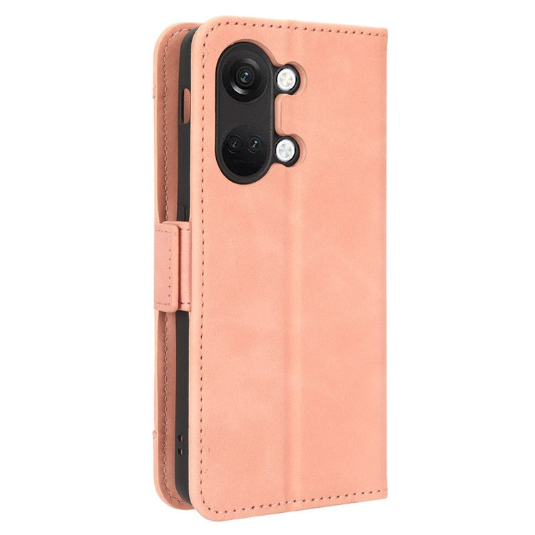 For OnePlus Nord 3 5G / Ace 2V Phone Leather Case Multiple Card Slots Phone Cover with Wallet Stand - Pink