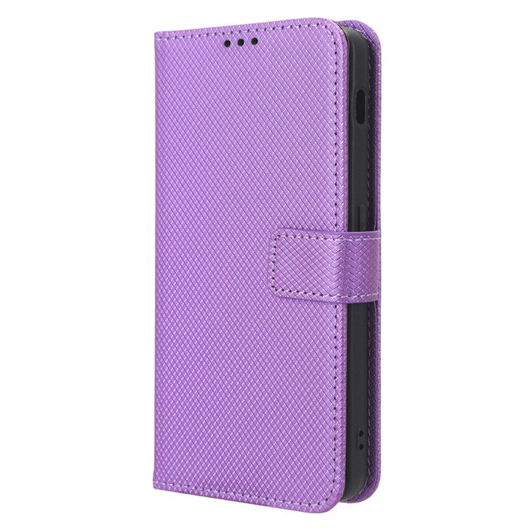 For OnePlus Nord 3 5G / Ace 2V Stand Wallet Phone Case Diamond Texture Leather Smartphone Cover - Purple
