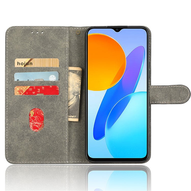 For Honor 70 Lite 5G / X6 4G / X8 5G / Play6C 4G Wallet Stand Leather Case RFID Blocking Phone Cover with Strap - Black