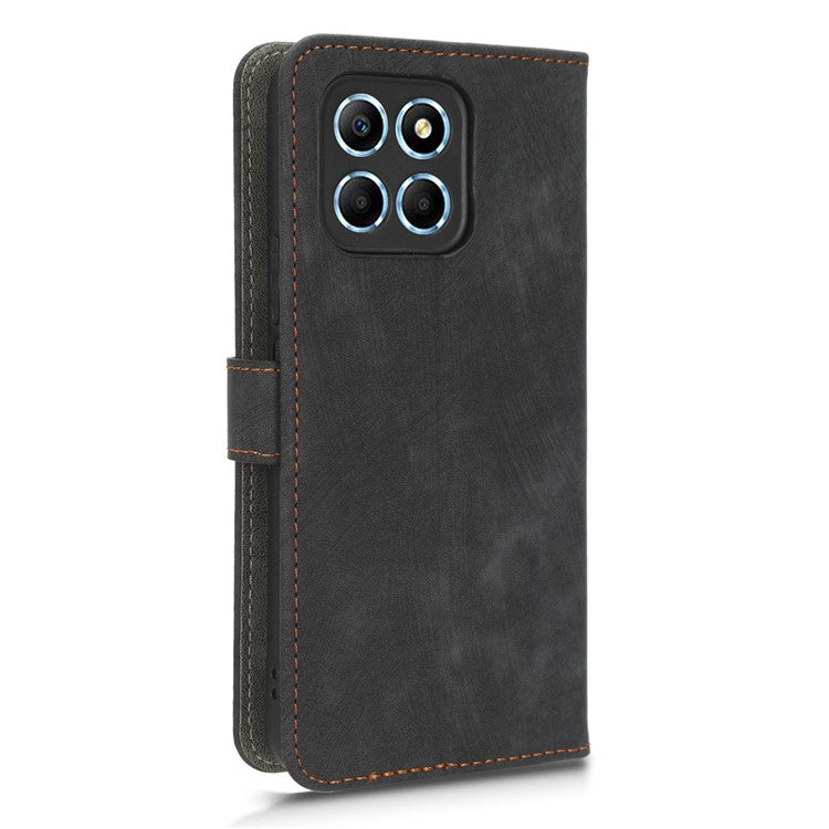 For Honor 70 Lite 5G / X6 4G / X8 5G / Play6C 4G Wallet Stand Leather Case RFID Blocking Phone Cover with Strap - Black