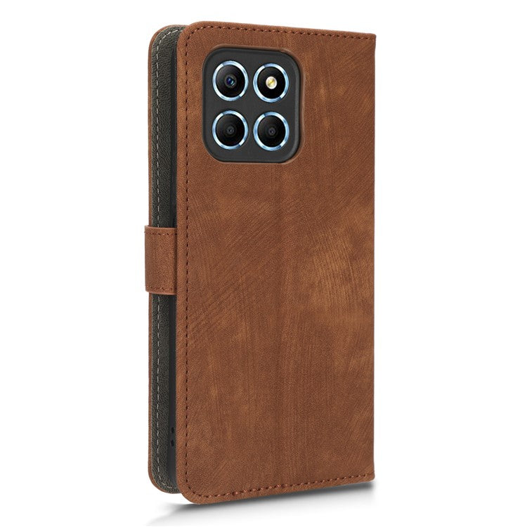For Honor 70 Lite 5G / X6 4G / X8 5G / Play6C 4G Wallet Stand Leather Case RFID Blocking Phone Cover with Strap - Brown