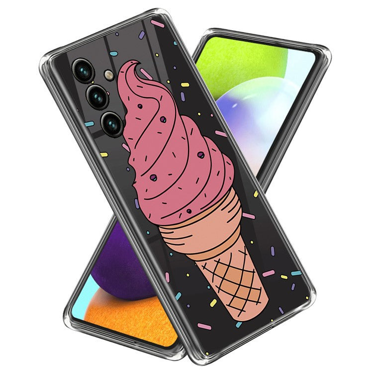 For Samsung Galaxy A24 4G (162.1 x 77.6 x 8.3mm) Flexible TPU Mobile Case IMD Pattern Printing Cell Phone Cover - Ice Cream