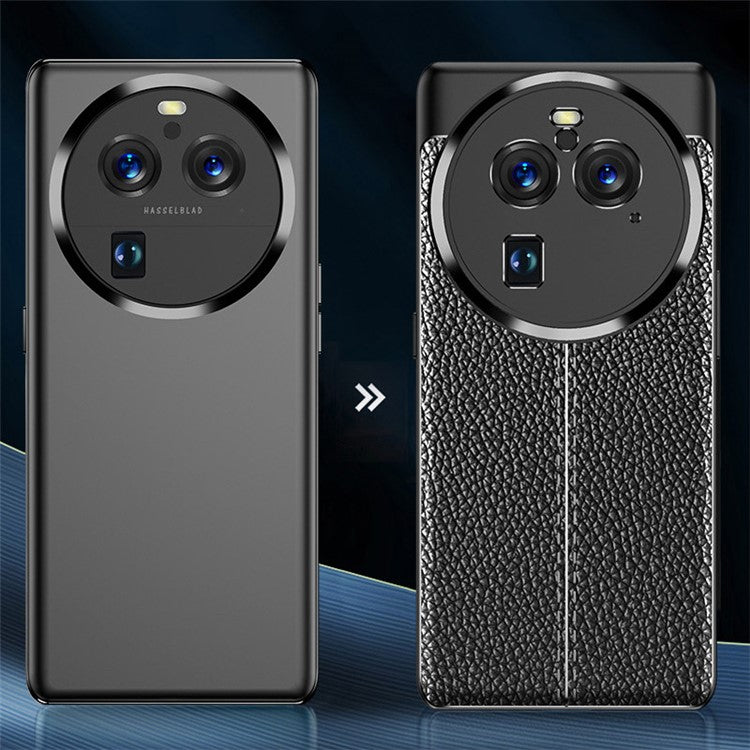 Soft TPU Phone Case for Oppo Find X6 Pro , Litchi Texture Protective Phone Cover - Black