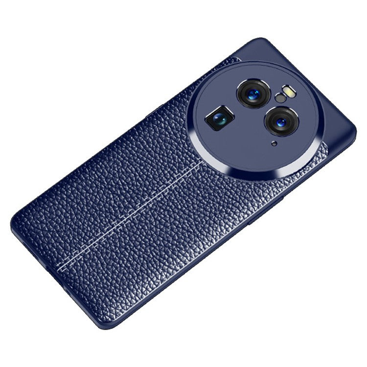 Soft TPU Phone Case for Oppo Find X6 Pro , Litchi Texture Protective Phone Cover - Blue