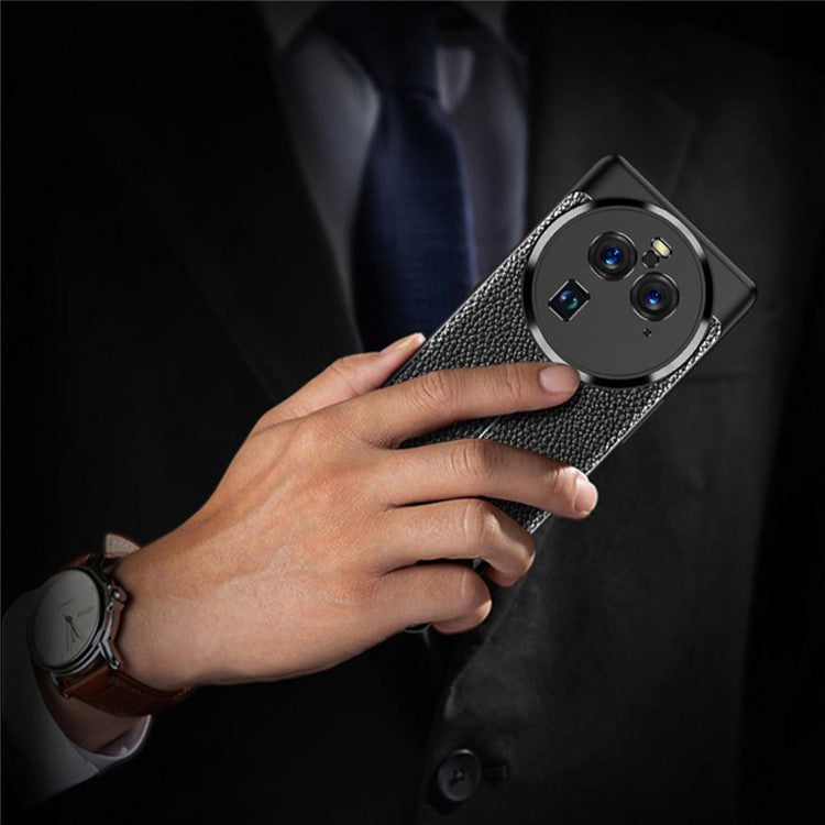 Soft TPU Phone Case for Oppo Find X6 Pro , Litchi Texture Protective Phone Cover - Blue