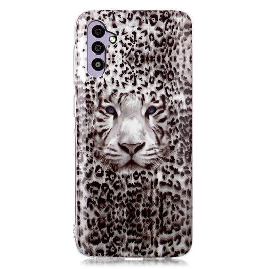 TPU Phone Cover for Samsung Galaxy A34 5G Case Luminous Patterned IMD Shockproof Case - Leopard Print Tiger
