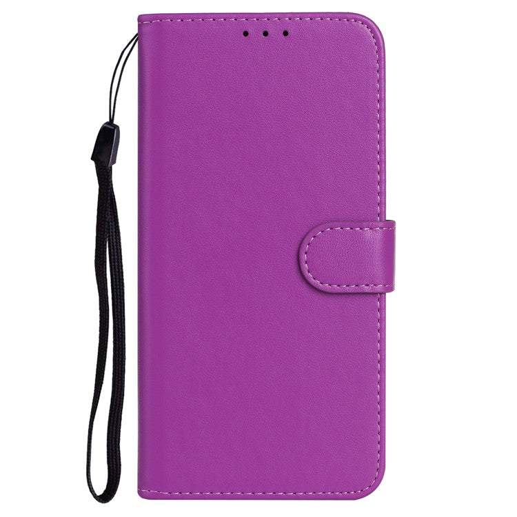 B40 For Google Pixel 6a Wallet Stand Phone Cover Anti-Dust PU Leather+TPU Cell Phone Case - Purple