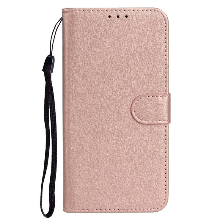 B40 For Google Pixel 6a Wallet Stand Phone Cover Anti-Dust PU Leather+TPU Cell Phone Case - Rose Gold