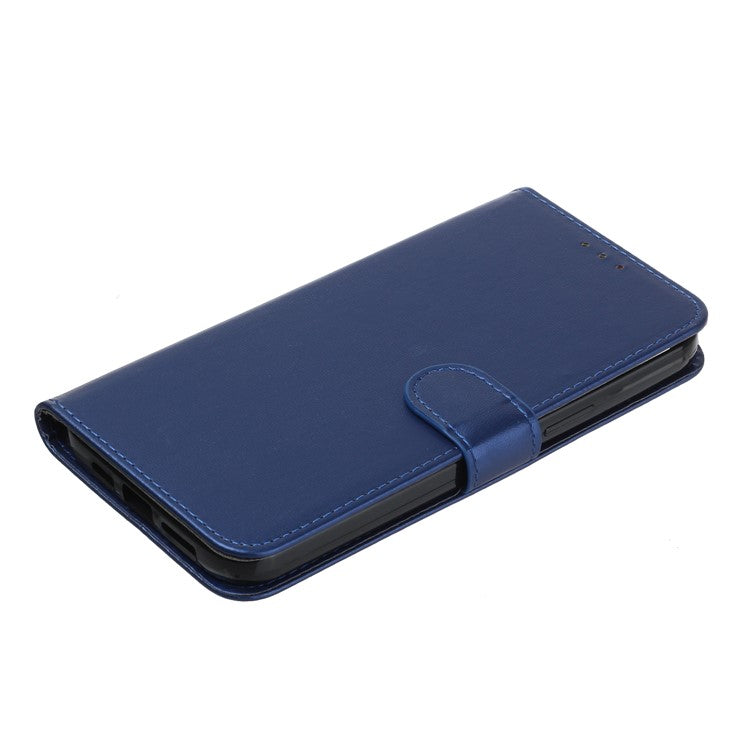 B40 For Google Pixel 6a Wallet Stand Phone Cover Anti-Dust PU Leather+TPU Cell Phone Case - Blue