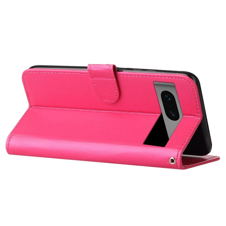 B40 Wallet Stand Phone Cover For Google Pixel 7 5G Anti-Dust PU Leather+TPU Cell Phone Case - Rose