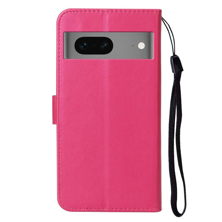 B40 Wallet Stand Phone Cover For Google Pixel 7 5G Anti-Dust PU Leather+TPU Cell Phone Case - Rose