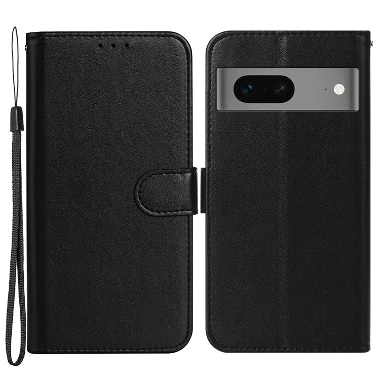 B40 Wallet Stand Phone Cover For Google Pixel 7 5G Anti-Dust PU Leather+TPU Cell Phone Case - Black