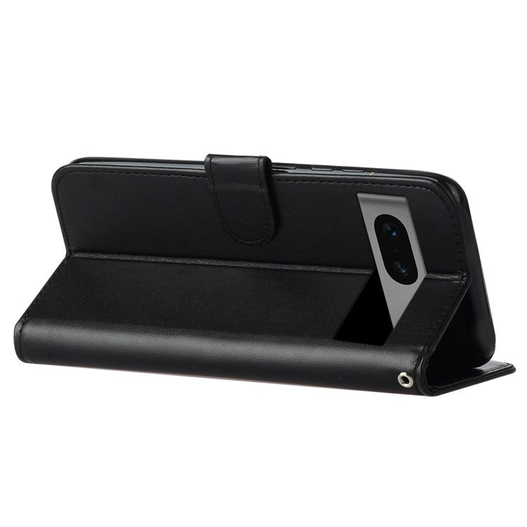 B40 Wallet Stand Phone Cover For Google Pixel 7 5G Anti-Dust PU Leather+TPU Cell Phone Case - Black