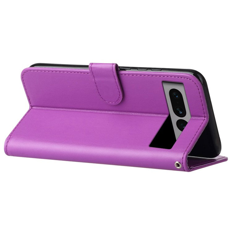 B40 Mobile Phone Case for Google Pixel 7 Pro 5G , Shockproof PU Leather Wallet Stand Phone Cover - Purple