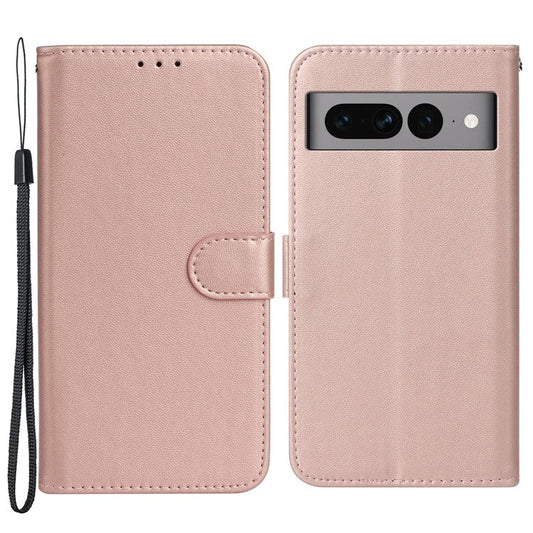 B40 Mobile Phone Case for Google Pixel 7 Pro 5G , Shockproof PU Leather Wallet Stand Phone Cover - Rose Gold
