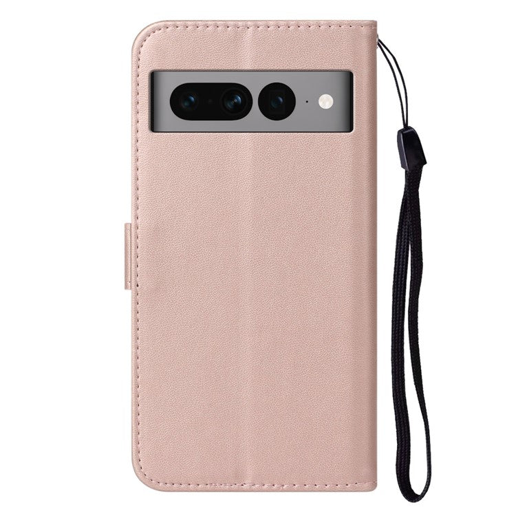 B40 Mobile Phone Case for Google Pixel 7 Pro 5G , Shockproof PU Leather Wallet Stand Phone Cover - Rose Gold