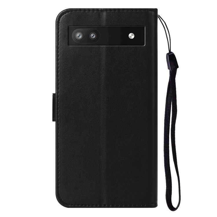 B40 Smartphone Case for Google Pixel 7a , Wallet Stand Phone Cover PU Leather+TPU Phone Shell - Black