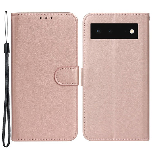 B40 For Google Pixel 6 Anti-Drop Wallet Phone Case PU Leather Magnetic Closure Phone Stand Cover - Rose Gold