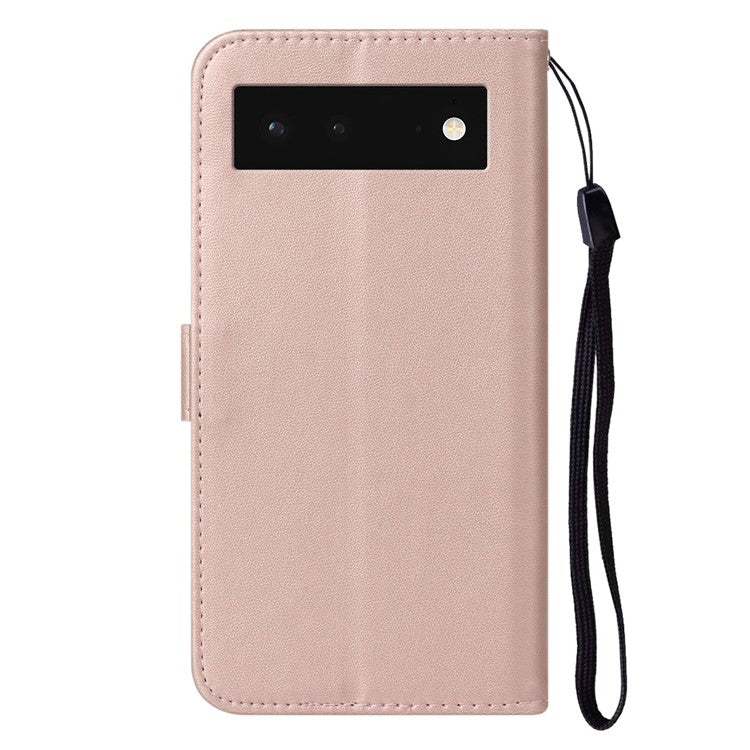 B40 For Google Pixel 6 Anti-Drop Wallet Phone Case PU Leather Magnetic Closure Phone Stand Cover - Rose Gold