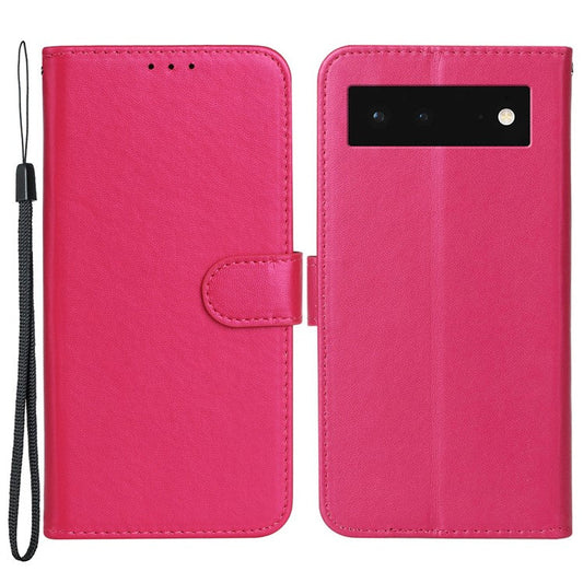 B40 For Google Pixel 6 Anti-Drop Wallet Phone Case PU Leather Magnetic Closure Phone Stand Cover - Rose
