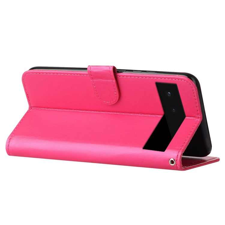 B40 For Google Pixel 6 Anti-Drop Wallet Phone Case PU Leather Magnetic Closure Phone Stand Cover - Rose