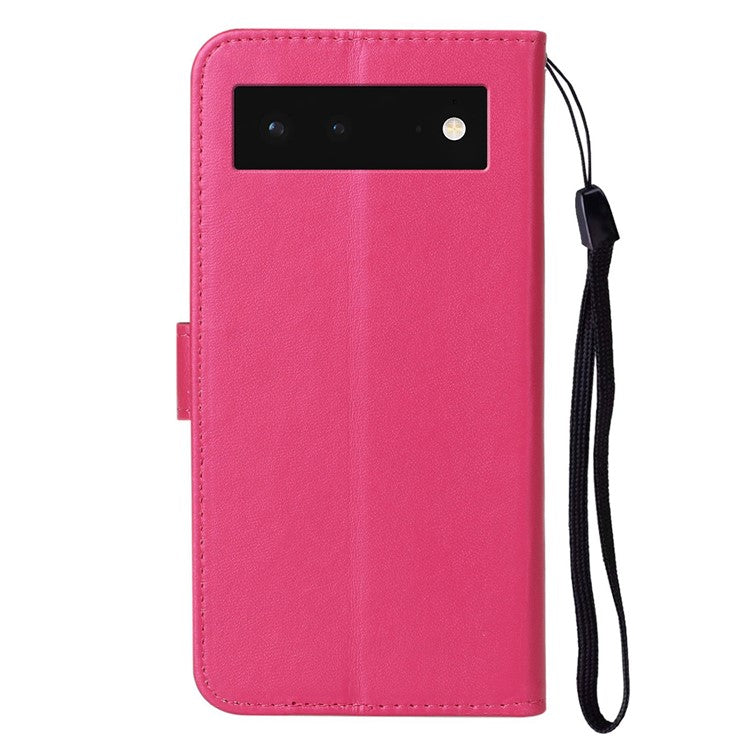 B40 For Google Pixel 6 Anti-Drop Wallet Phone Case PU Leather Magnetic Closure Phone Stand Cover - Rose