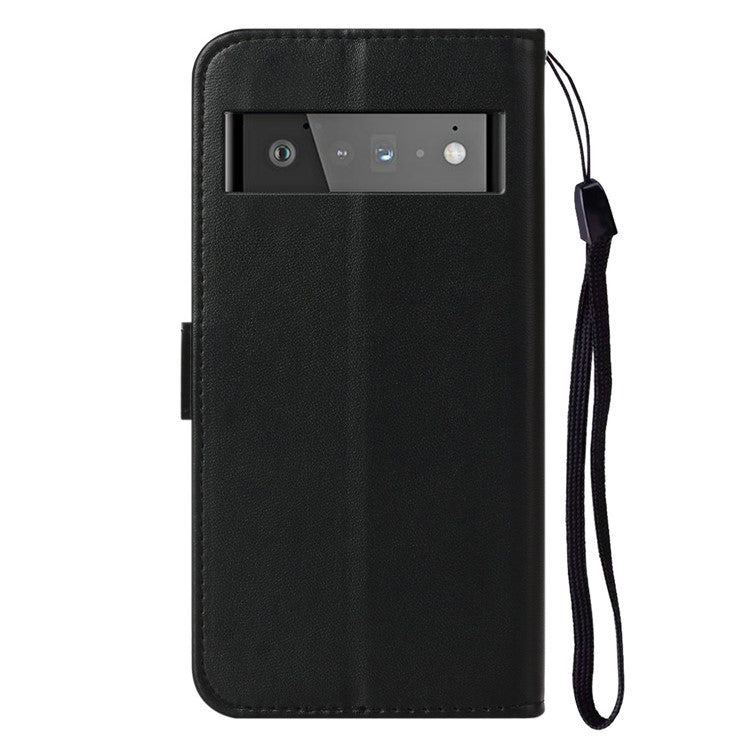 B40 For Google Pixel 6 Pro 5G Wallet Stand Phone Cover PU Leather+TPU Slim Smartphone Case - Black
